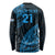 Custom Fiji Rugby Long Sleeve Shirt Kaiviti Fijian Tribal World Cup Blue No2 LT9 - Polynesian Pride