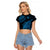 Custom Fiji Rugby Raglan Cropped T Shirt Kaiviti Fijian Tribal World Cup Blue No2 LT9 Female Blue - Polynesian Pride