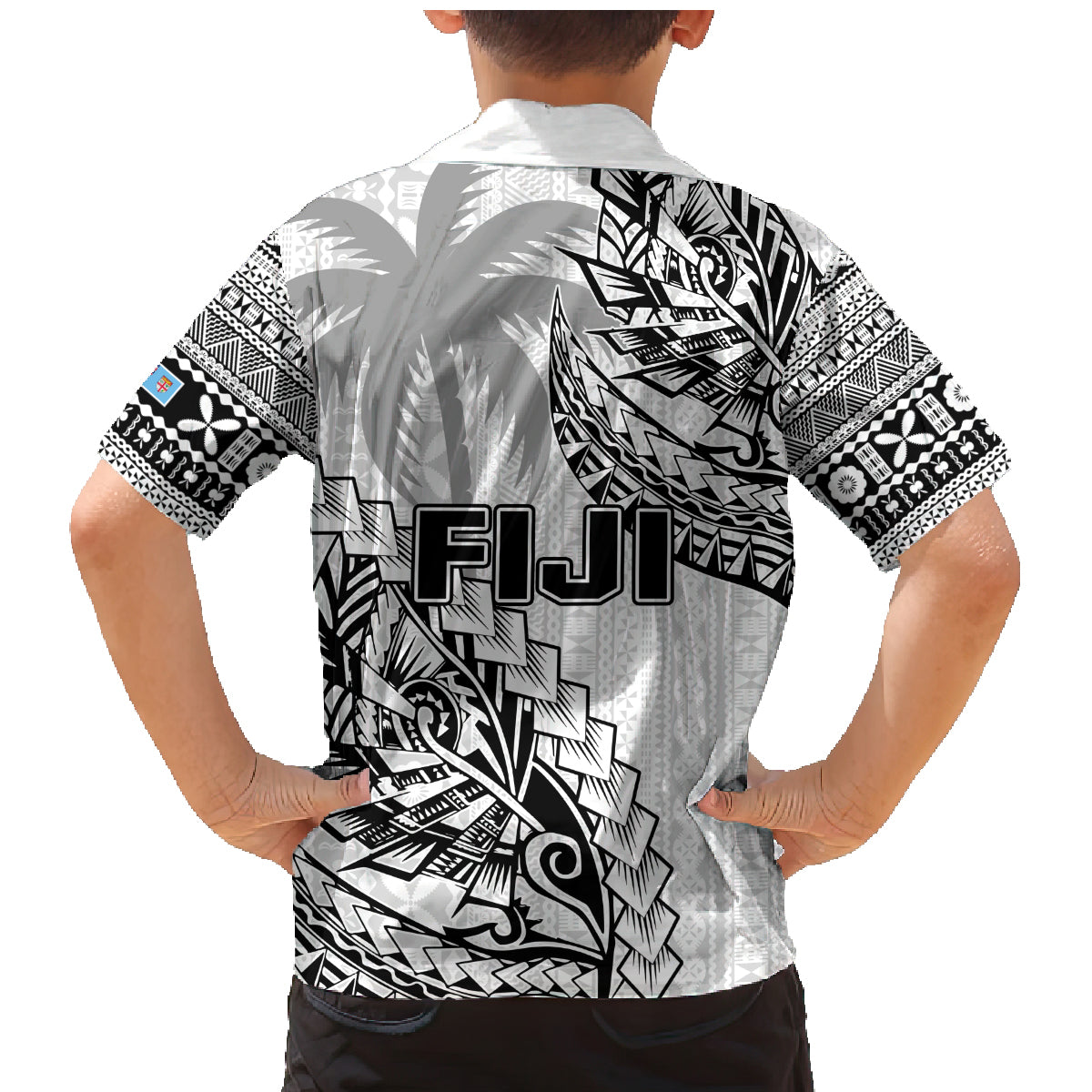 Fiji Rugby Family Matching Mermaid Dress and Hawaiian Shirt Kaiviti Fijian Tribal World Cup White LT9 - Polynesian Pride