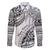 Fiji Rugby Family Matching Off Shoulder Long Sleeve Dress and Hawaiian Shirt Kaiviti Fijian Tribal World Cup White LT9 Dad's Shirt - Long Sleeve White - Polynesian Pride