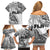 Fiji Rugby Family Matching Off Shoulder Short Dress and Hawaiian Shirt Kaiviti Fijian Tribal World Cup White LT9 - Polynesian Pride