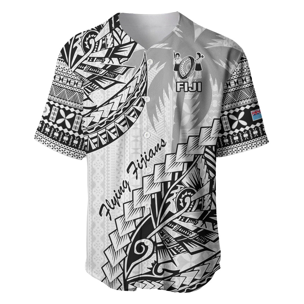 Custom Fiji Rugby Baseball Jersey Kaiviti Fijian Tribal World Cup White LT9 White - Polynesian Pride