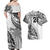 Custom Fiji Rugby Couples Matching Off Shoulder Maxi Dress and Hawaiian Shirt Kaiviti Fijian Tribal World Cup White LT9 - Polynesian Pride