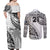 Custom Fiji Rugby Couples Matching Off Shoulder Maxi Dress and Long Sleeve Button Shirt Kaiviti Fijian Tribal World Cup White LT9 - Polynesian Pride