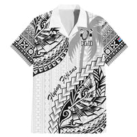 Custom Fiji Rugby Family Matching Mermaid Dress and Hawaiian Shirt Kaiviti Fijian Tribal World Cup White LT9 Dad's Shirt - Short Sleeve White - Polynesian Pride