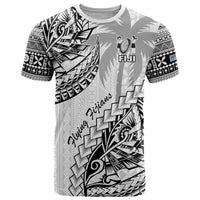 Custom Fiji Rugby T Shirt Kaiviti Fijian Tribal World Cup White LT9 White - Polynesian Pride