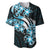 Plumeria Tribal Tattoo Baseball Jersey Blue Polynesian Pattern