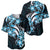 Plumeria Tribal Tattoo Baseball Jersey Blue Polynesian Pattern