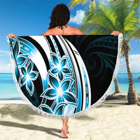 Plumeria Tribal Tattoo Beach Blanket Blue Polynesian Pattern LT9 - Polynesian Pride