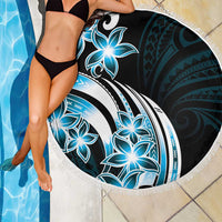 Plumeria Tribal Tattoo Beach Blanket Blue Polynesian Pattern LT9 - Polynesian Pride