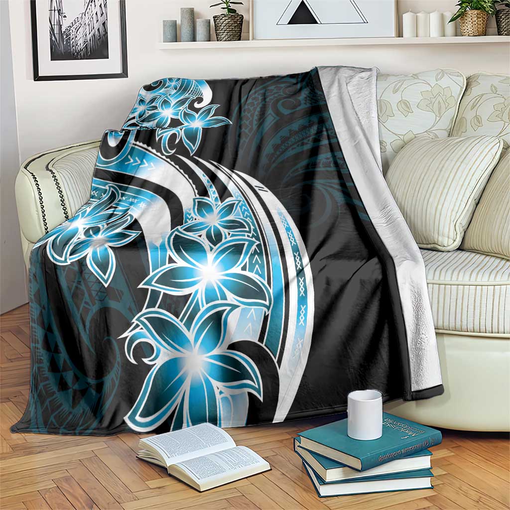 Plumeria Tribal Tattoo Blanket Blue Polynesian Pattern LT9 Blue - Polynesian Pride