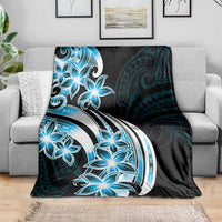 Plumeria Tribal Tattoo Blanket Blue Polynesian Pattern LT9 - Polynesian Pride
