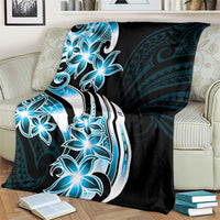 Plumeria Tribal Tattoo Blanket Blue Polynesian Pattern LT9 - Polynesian Pride