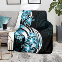 Plumeria Tribal Tattoo Blanket Blue Polynesian Pattern LT9 - Polynesian Pride