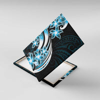 Plumeria Tribal Tattoo Canvas Wall Art Blue Polynesian Pattern LT9 With Frame Blue - Polynesian Pride