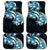 Plumeria Tribal Tattoo Car Mats Blue Polynesian Pattern