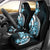 Plumeria Tribal Tattoo Car Seat Cover Blue Polynesian Pattern