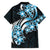 Plumeria Tribal Tattoo Hawaiian Shirt Blue Polynesian Pattern