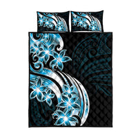Plumeria Tribal Tattoo Quilt Bed Set Blue Polynesian Pattern LT9 - Polynesian Pride
