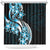 Plumeria Tribal Tattoo Shower Curtain Blue Polynesian Pattern