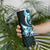 Plumeria Tribal Tattoo Skinny Tumbler Blue Polynesian Pattern