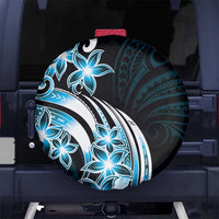 Plumeria Tribal Tattoo Spare Tire Cover Blue Polynesian Pattern LT9 - Polynesian Pride