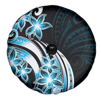 Plumeria Tribal Tattoo Spare Tire Cover Blue Polynesian Pattern LT9 - Polynesian Pride