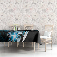 Plumeria Tribal Tattoo Tablecloth Blue Polynesian Pattern LT9 - Polynesian Pride