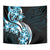 Plumeria Tribal Tattoo Tapestry Blue Polynesian Pattern