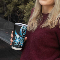 Plumeria Tribal Tattoo Tumbler Cup Blue Polynesian Pattern LT9 - Polynesian Pride
