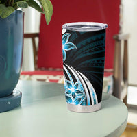 Plumeria Tribal Tattoo Tumbler Cup Blue Polynesian Pattern LT9 - Polynesian Pride