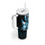 Plumeria Tribal Tattoo Tumbler With Handle Blue Polynesian Pattern