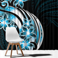 Plumeria Tribal Tattoo Window Curtain Blue Polynesian Pattern LT9 - Polynesian Pride