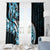 Plumeria Tribal Tattoo Window Curtain Blue Polynesian Pattern