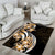 Plumeria Tribal Tattoo Area Rug Gold Polynesian Pattern