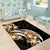 Plumeria Tribal Tattoo Area Rug Gold Polynesian Pattern