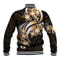 Plumeria Tribal Tattoo Baseball Jacket Gold Polynesian Pattern LT9 - Polynesian Pride