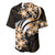 Plumeria Tribal Tattoo Baseball Jersey Gold Polynesian Pattern