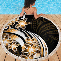 Plumeria Tribal Tattoo Beach Blanket Gold Polynesian Pattern LT9 - Polynesian Pride