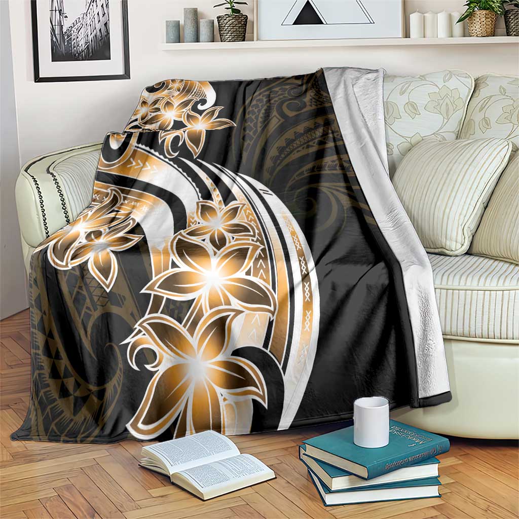 Plumeria Tribal Tattoo Blanket Gold Polynesian Pattern LT9 Gold - Polynesian Pride
