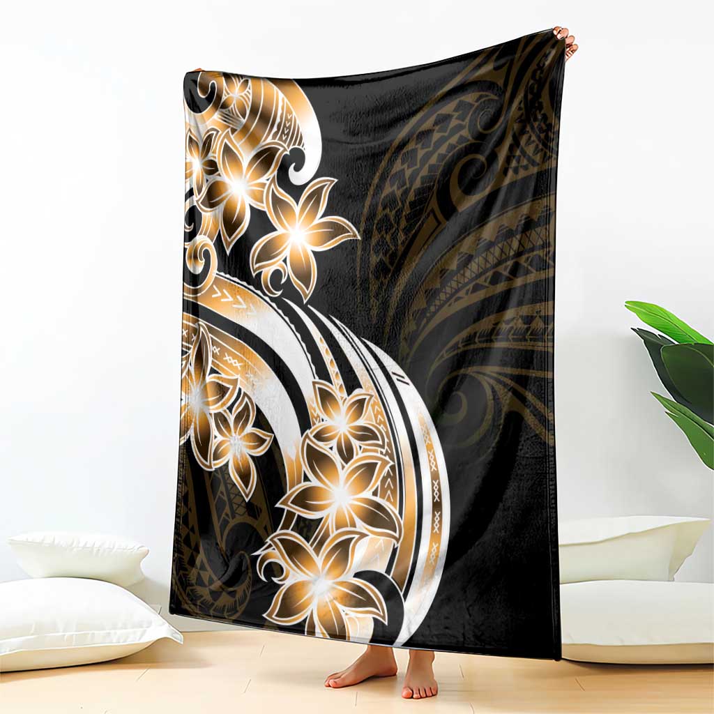 Plumeria Tribal Tattoo Blanket Gold Polynesian Pattern LT9 - Polynesian Pride