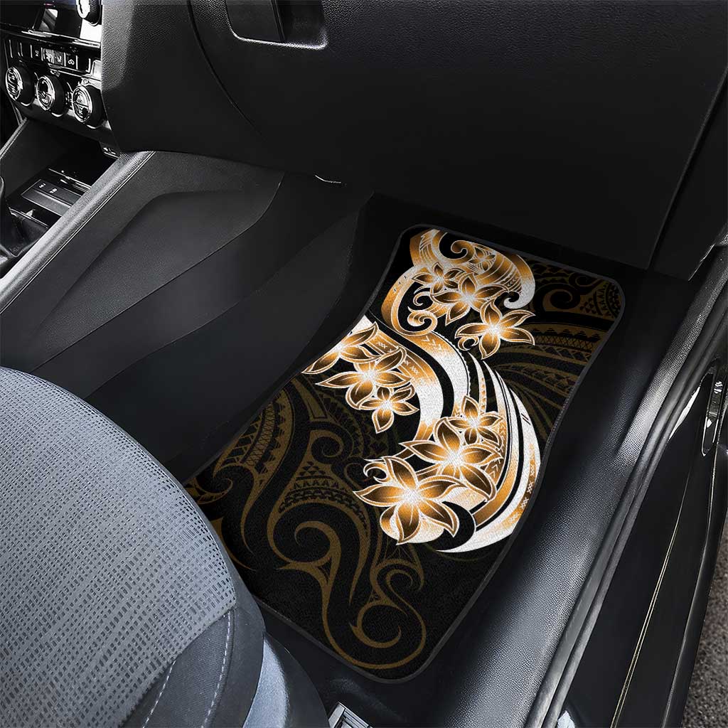 Plumeria Tribal Tattoo Car Mats Gold Polynesian Pattern LT9 - Polynesian Pride