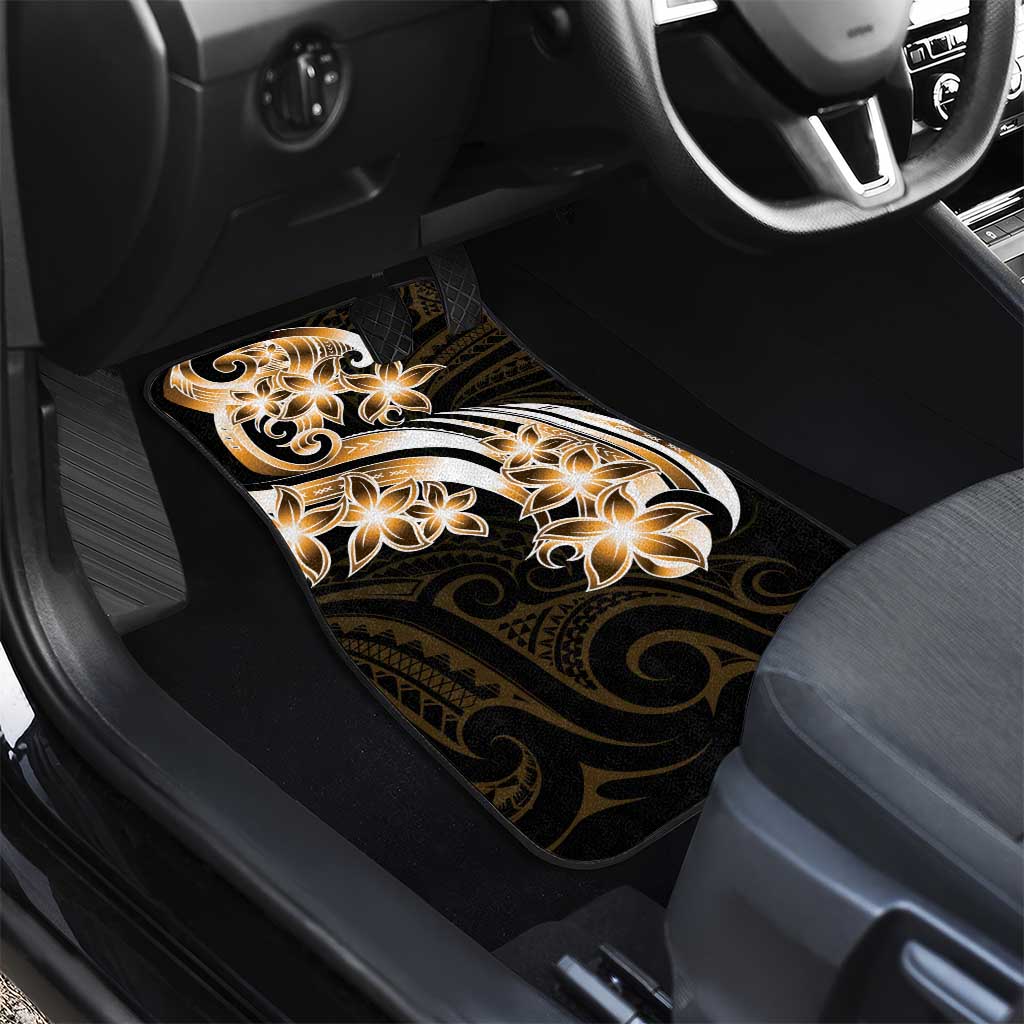 Plumeria Tribal Tattoo Car Mats Gold Polynesian Pattern LT9 - Polynesian Pride