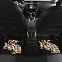 Plumeria Tribal Tattoo Car Mats Gold Polynesian Pattern LT9 Set 2pcs - Back Gold - Polynesian Pride