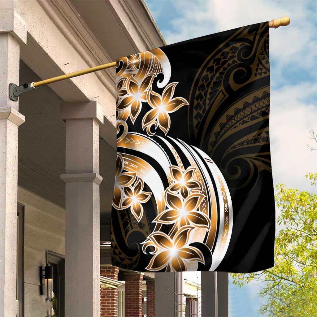 Plumeria Tribal Tattoo Garden Flag Gold Polynesian Pattern LT9 House Flag Gold - Polynesian Pride