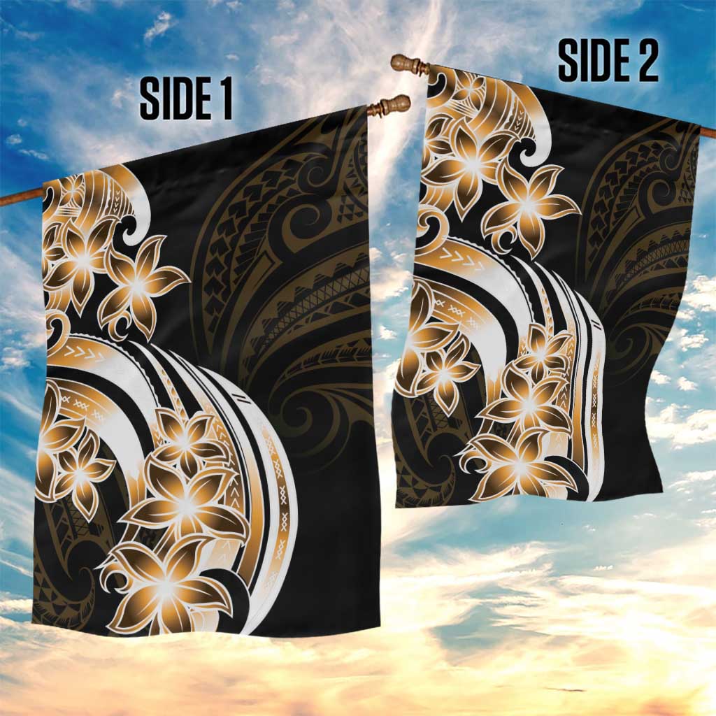 Plumeria Tribal Tattoo Garden Flag Gold Polynesian Pattern LT9 - Polynesian Pride