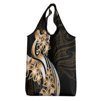 Plumeria Tribal Tattoo Grocery Bag Gold Polynesian Pattern LT9 - Polynesian Pride