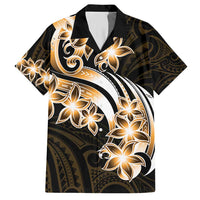 Plumeria Tribal Tattoo Hawaiian Shirt Gold Polynesian Pattern LT9 Gold - Polynesian Pride