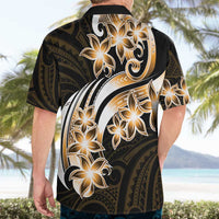 Plumeria Tribal Tattoo Hawaiian Shirt Gold Polynesian Pattern LT9 - Polynesian Pride