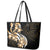 Plumeria Tribal Tattoo Leather Tote Bag Gold Polynesian Pattern